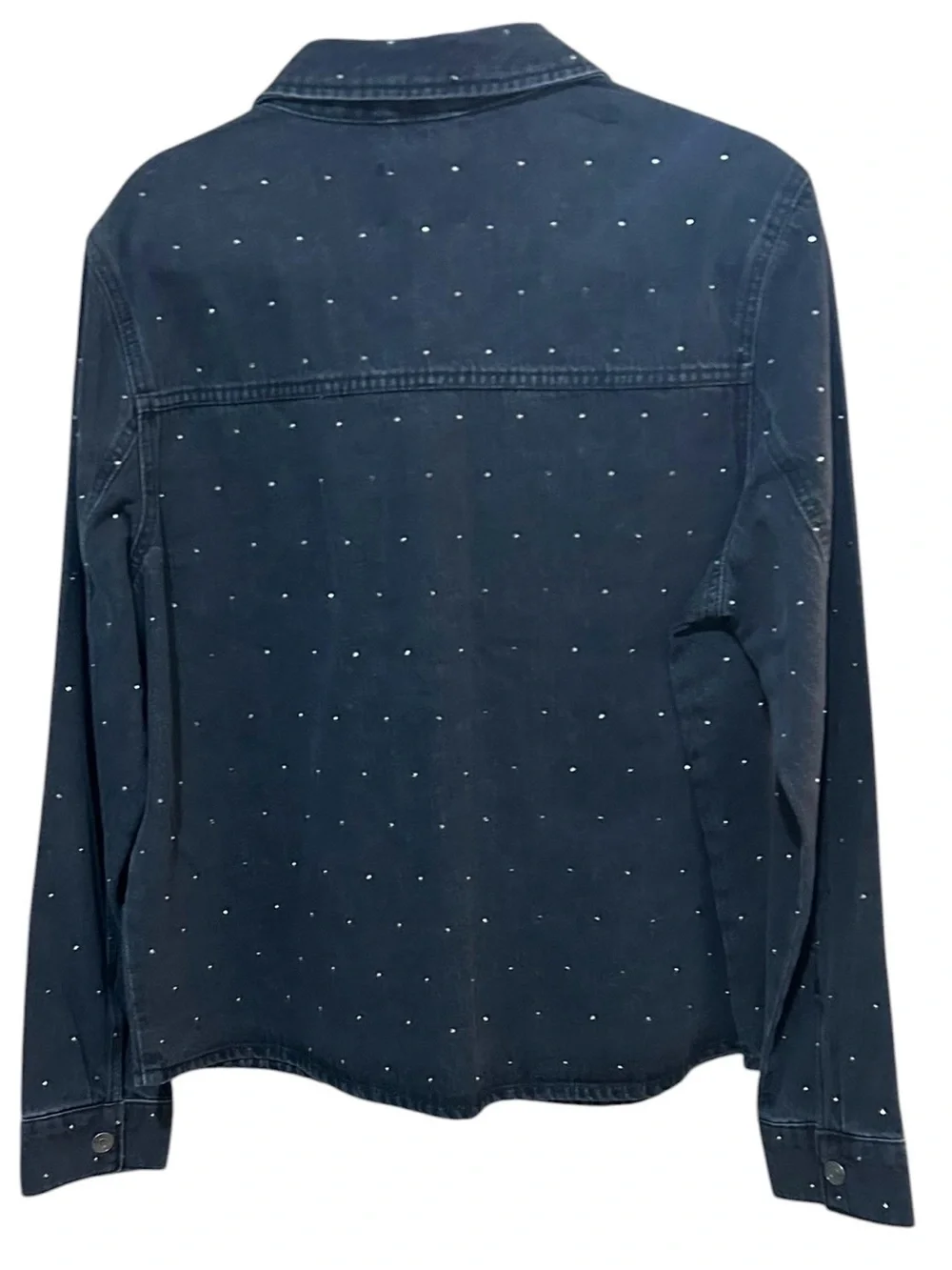 Express Women's Rhinestone Denim Jacket | Black Acid Wash NWT Size Large